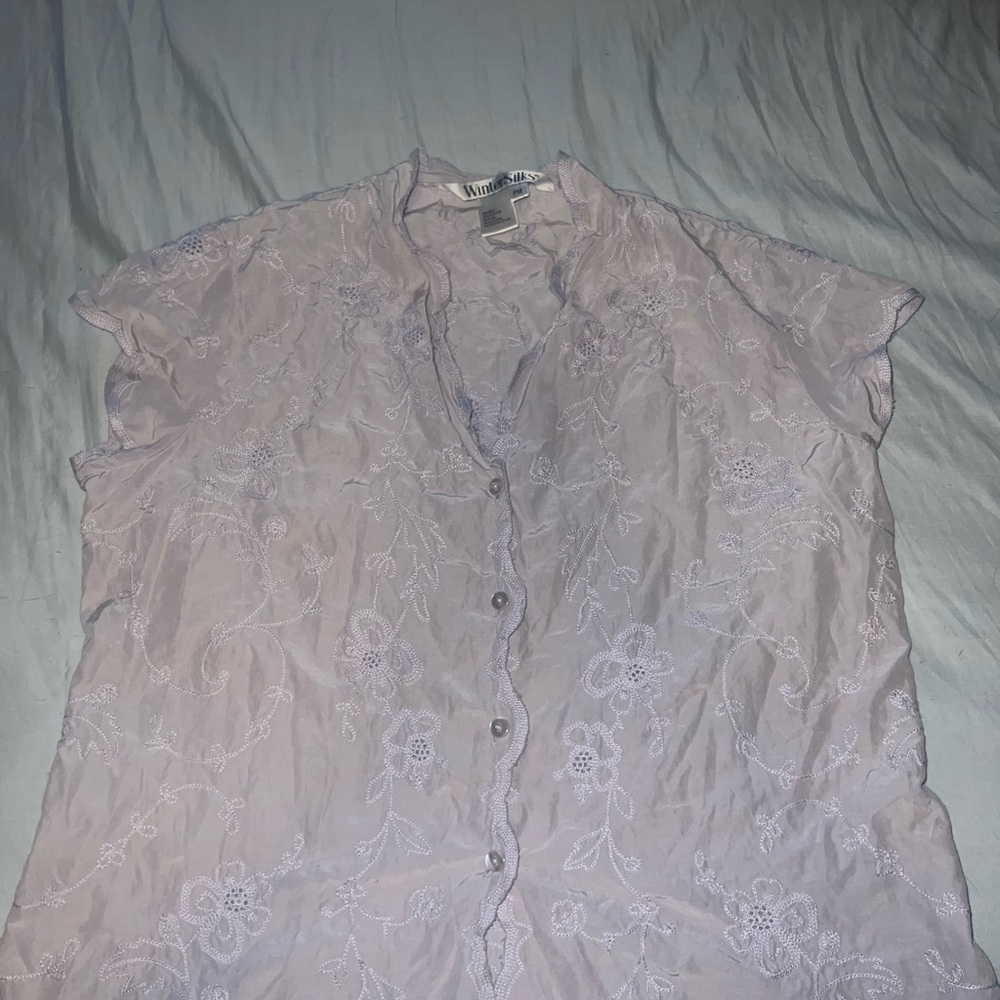 WinterSilks Light Purple Embroidered Blouse